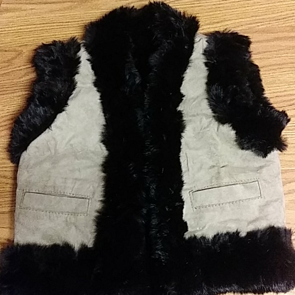 Authentic Suade And Rabbit Fur Vest Ladies Med